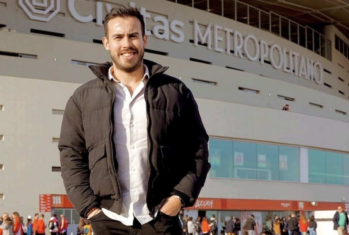 en el estadio del Atlético de Madrid. Foto: Instagram Matías Lorca.
