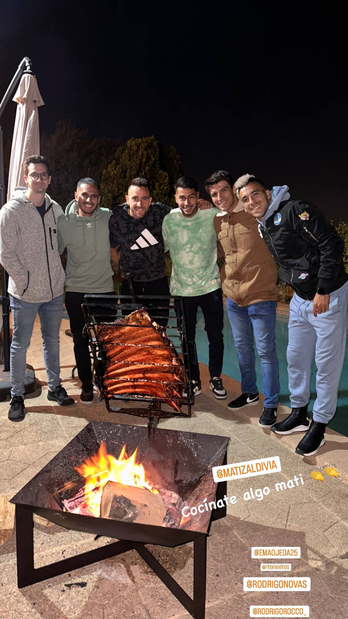 fue parte de asado con Leandro Fernández, Emanuel Ojeda y Federico Mateos.