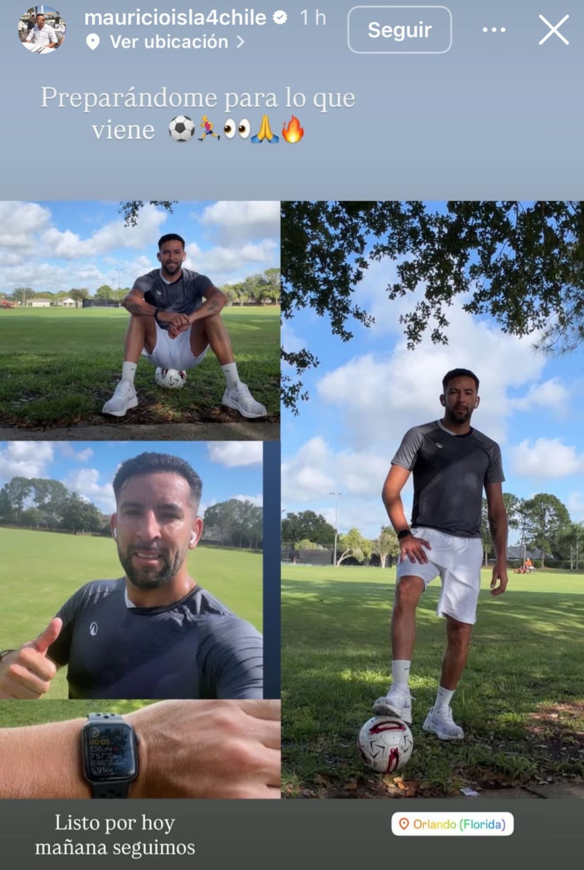 El Huaso entrenando en Estados Unidos