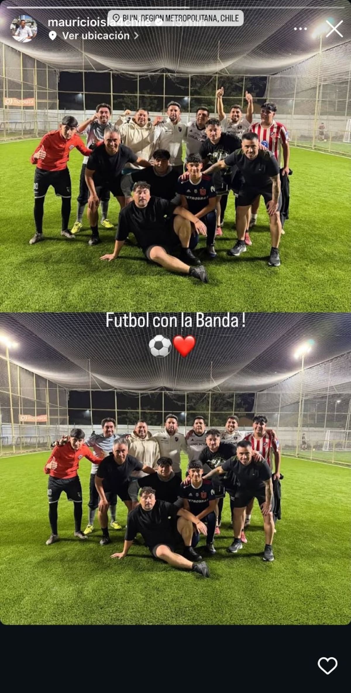 Jugó una pichanga en Buin con el polerón de Colo Colo.