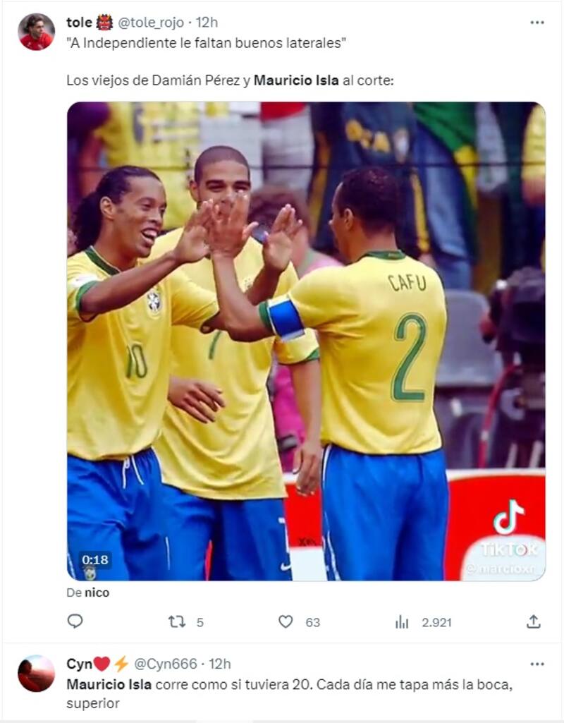 El lateral derecho chileno fue figura de Independiente ante Rosario Central.