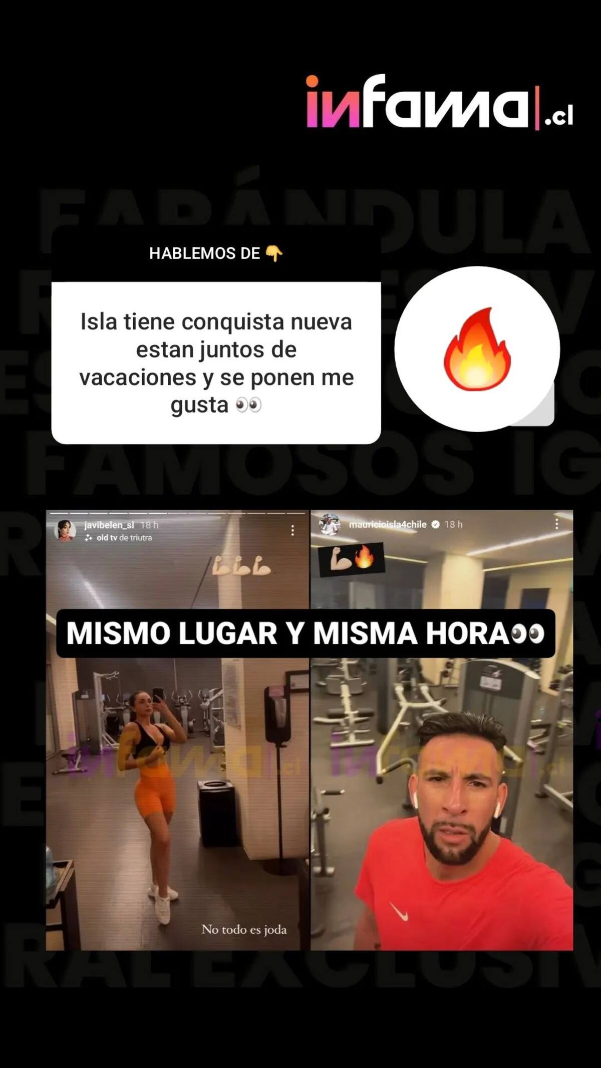 Mauricio Isla y Javiera Belén compartiendo gimnasio.