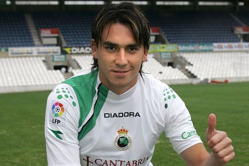 Mauricio Pinilla en Racing de Santander, época en que coincidió con Felipe Melo.