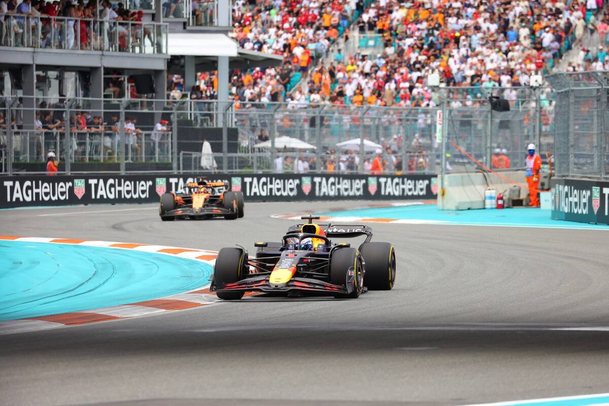 no pudo sostener la pole position en el Gran Premio de Miami. EFE