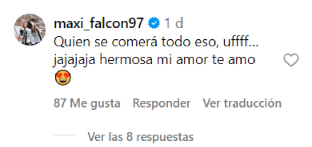 El comentario de Maxi Falcón a Florencia Pouso.