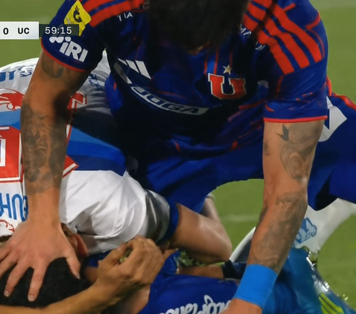 En un cruce con Cristián Cuevas.