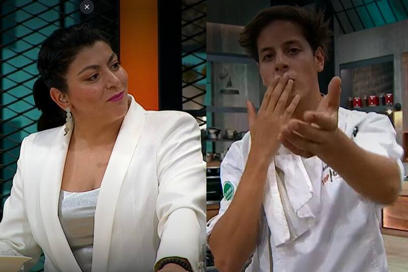 mandó besos al lounge y la chef Fernanda Fuentes comenzó a bromear.