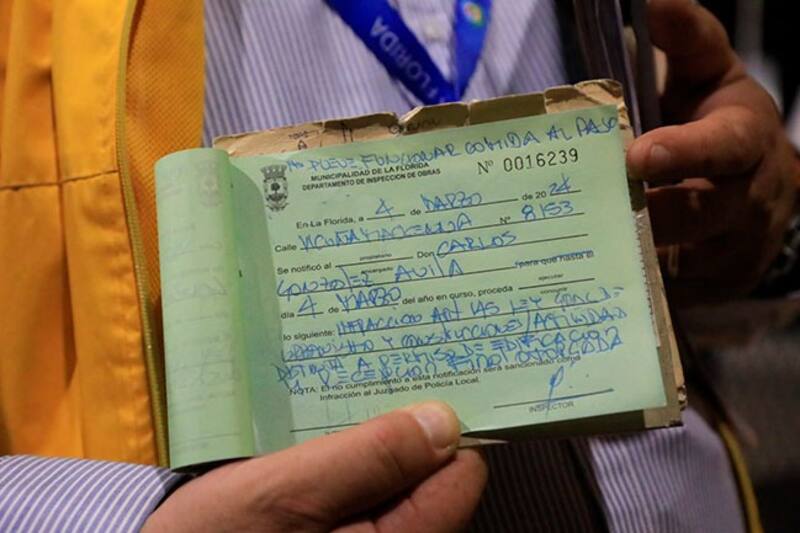 Infracción notificada por el director de Obra Municipal, Agustín Pérez.