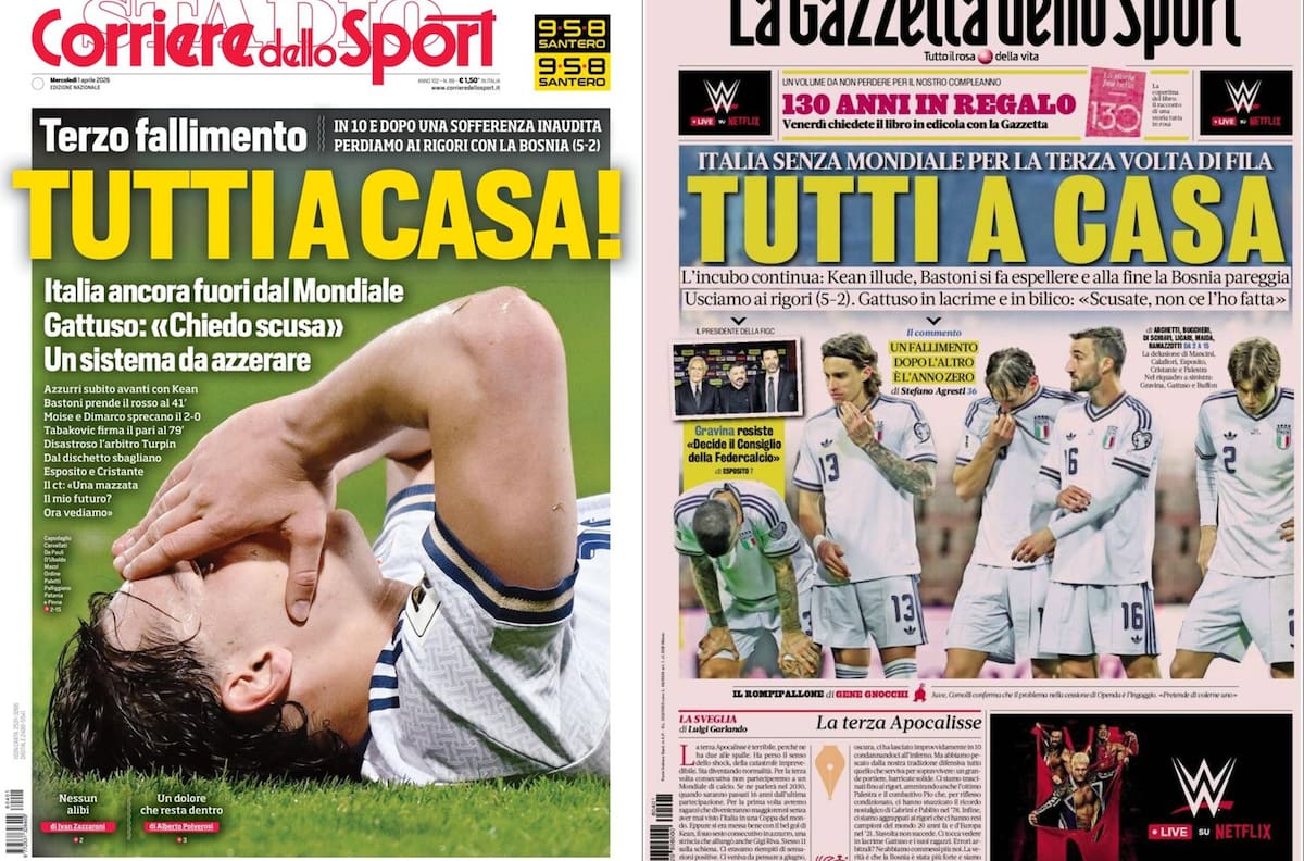 “¡Que se vayan todos!”: medios italianos explotan con la Azzurra tras quedar fuera del Mundial por tercera vez consecutiva