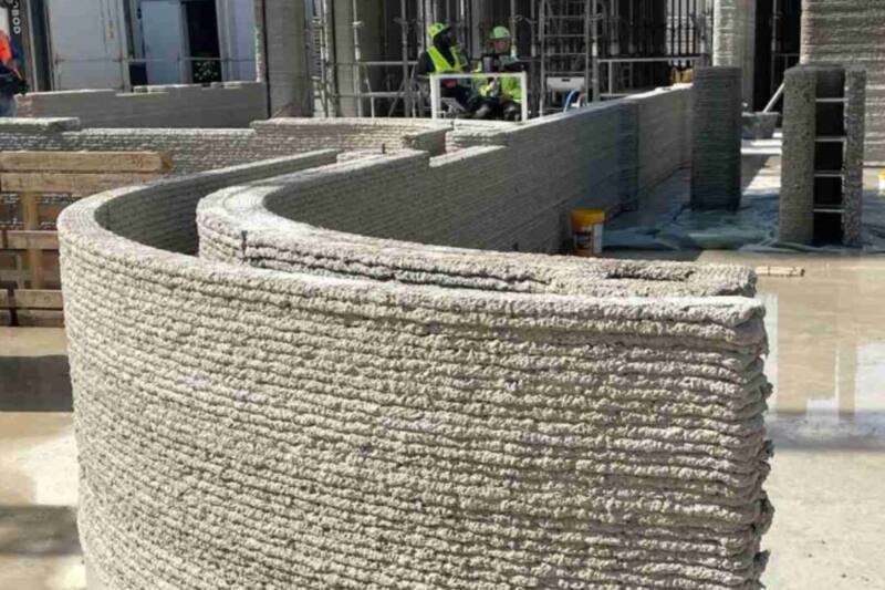 Edificio multifamiliar está siendo construido con impresión 3D y hormigón.
Créditos: Hormigón al día/PERI.