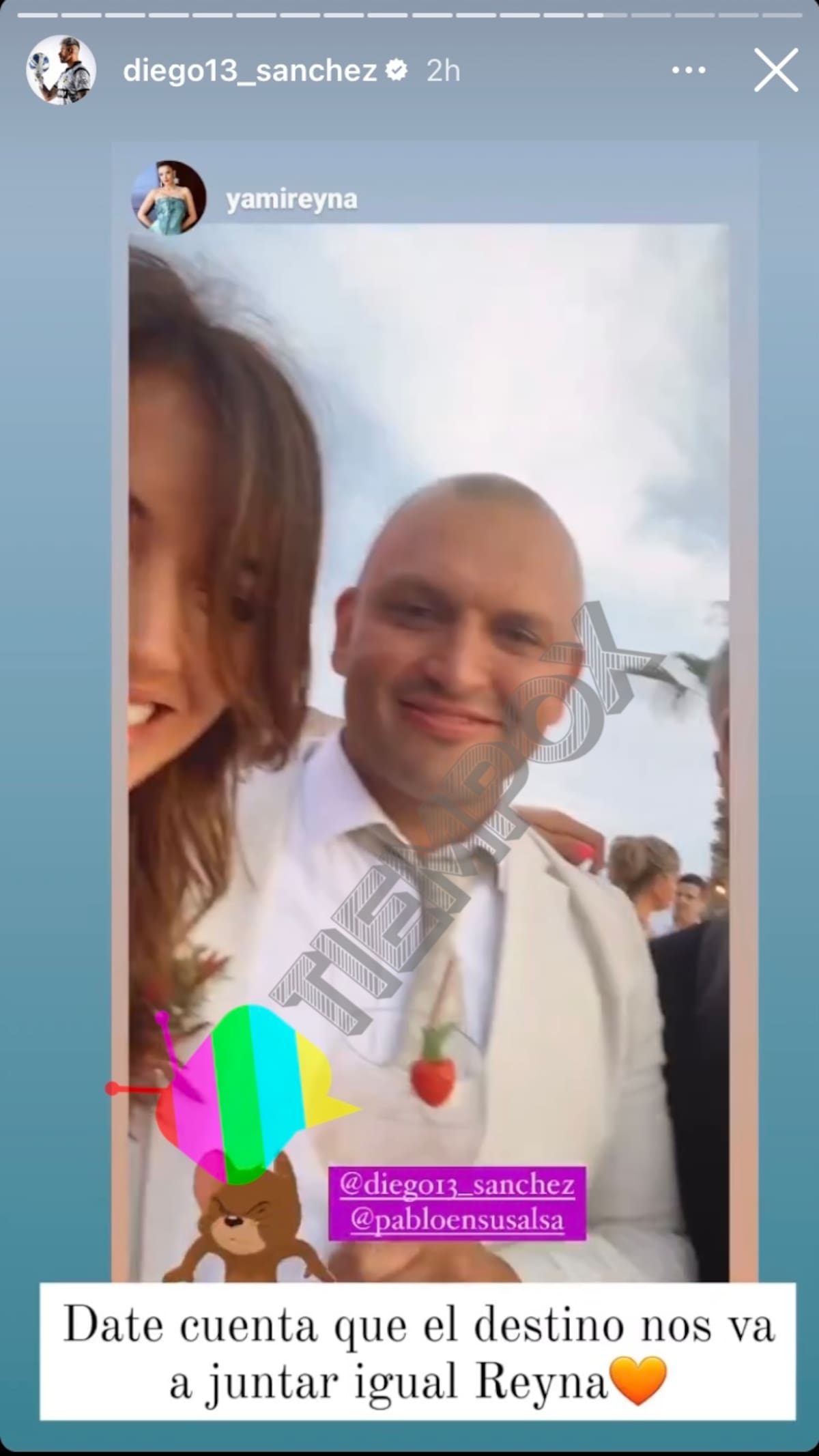 Mensaje de Diego Sánchez a Yamila Reyna / Créditos: Instagram