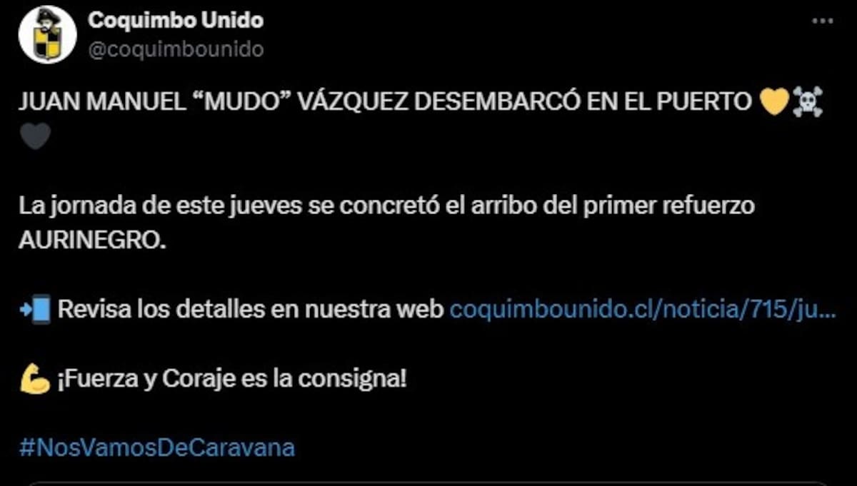Coquimbo Unido presentó a otro Mudo Vázquez como su primer refuerzo