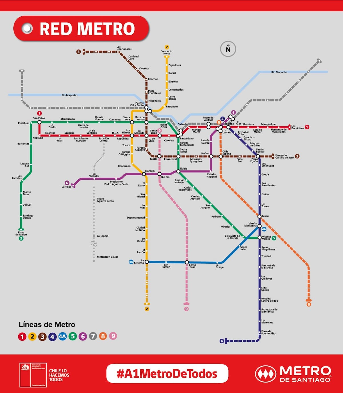Mapa del Metro de Santiago