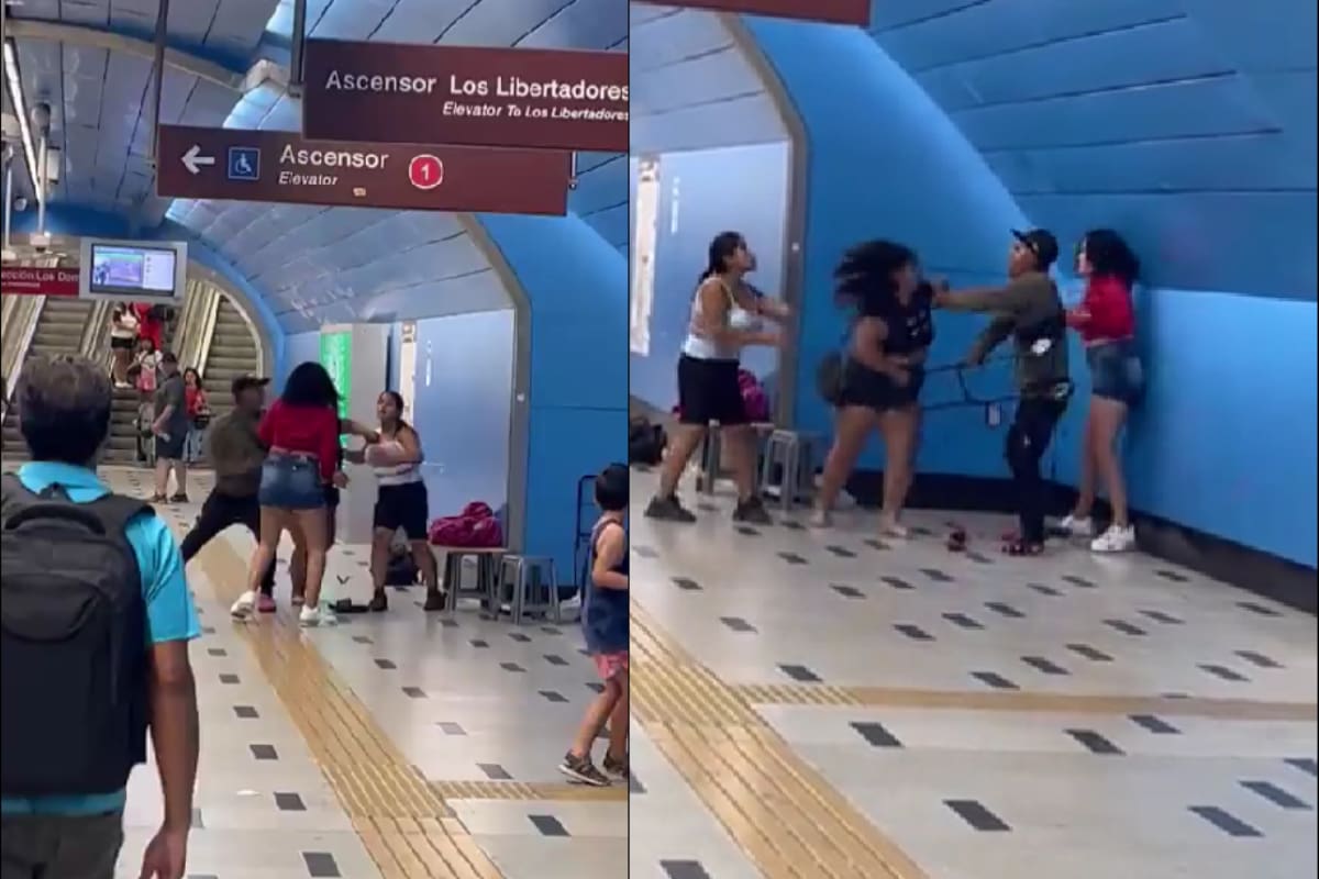 Vendedores ambulantes protagonizan violenta pelea en Línea 3. Créditos: Captura de video - @EricCamposBonta.