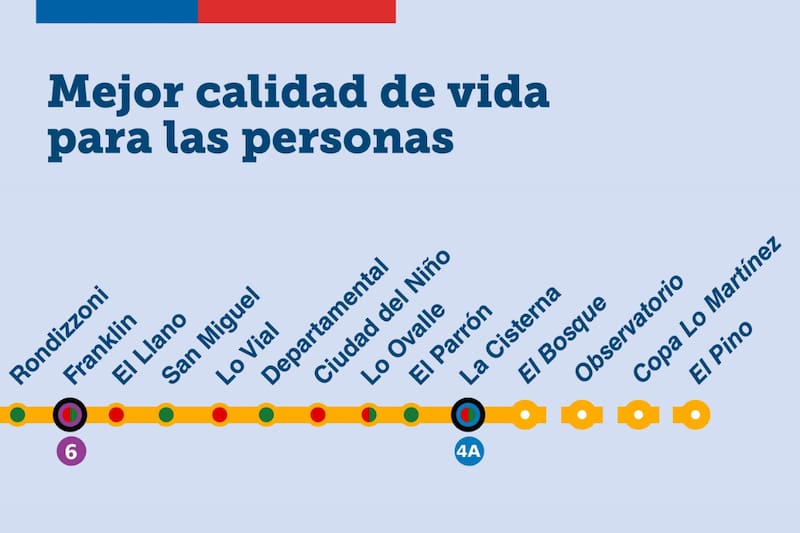 Conoce las cuatro nuevas estaciones que tendrá la Línea 2 del metro. Créditos: Metro de Santiago