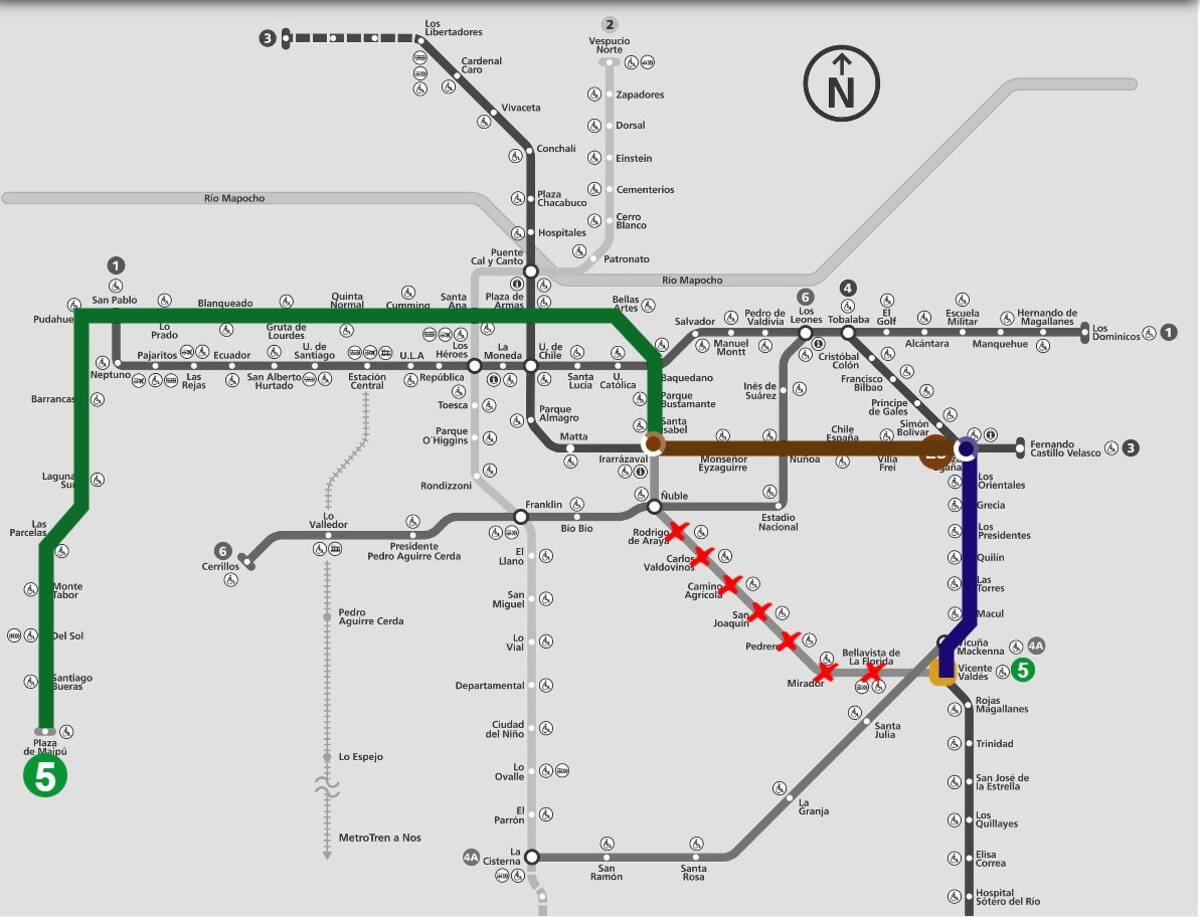 Ruta alternativa ante suspensión en L5.