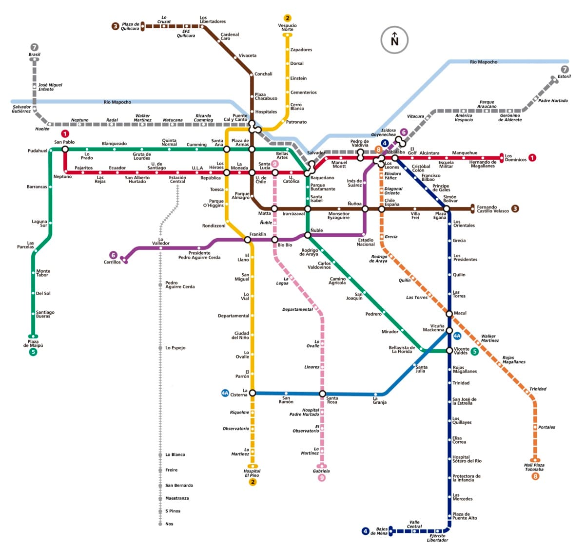 Conoce el recorrido de la futura línea 7 del metro del Santiago.