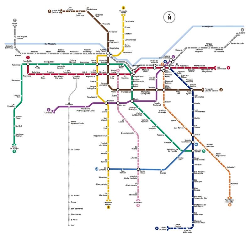 Estas son todas las estaciones disponibles y en construcción de la red. Créditos: DMT.