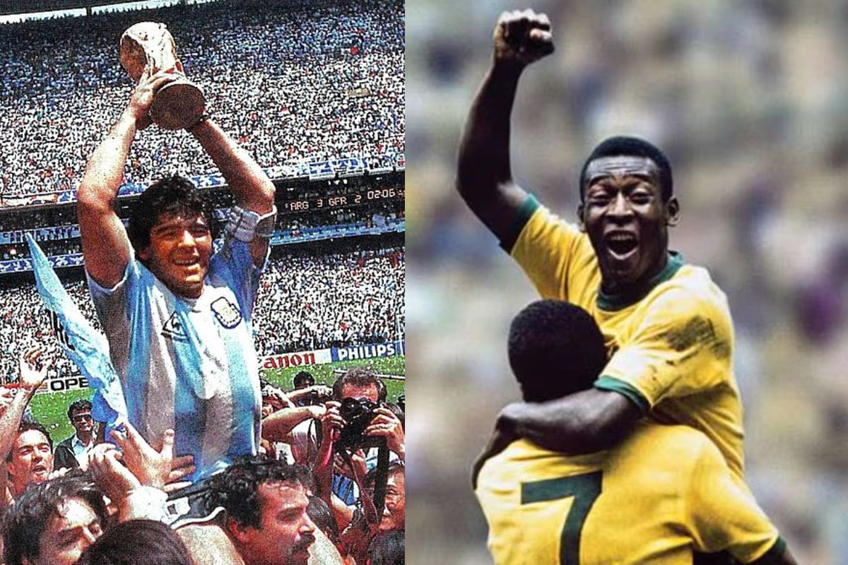 Dos momentos históricos de grandes eventos disputados en suelo azteca: Maradona en 1986 y Pelé en 1970.