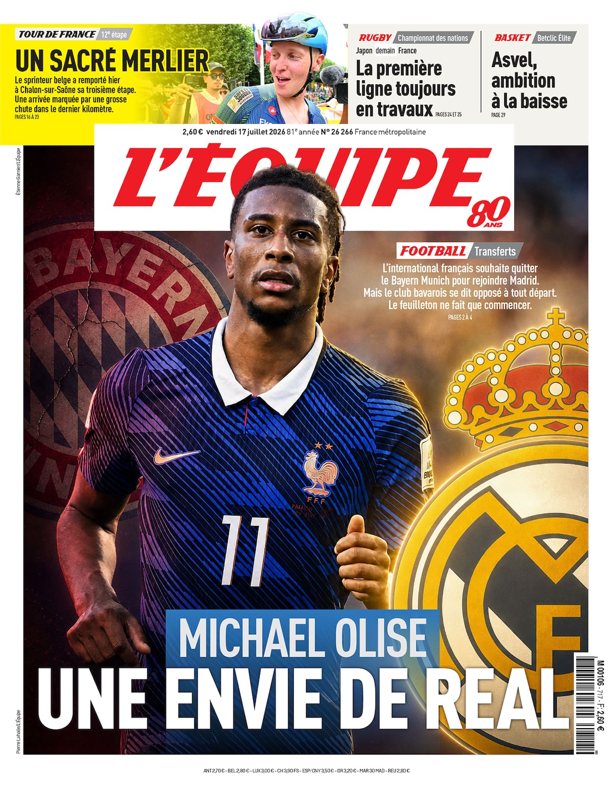 La portada del viernes en L'Equipe.