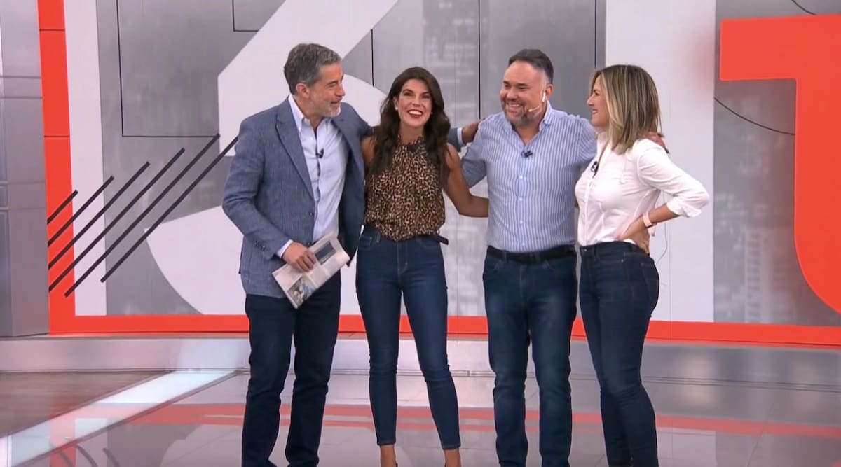 Fue recibida en Teletrece AM por sus colegas / Canal 13