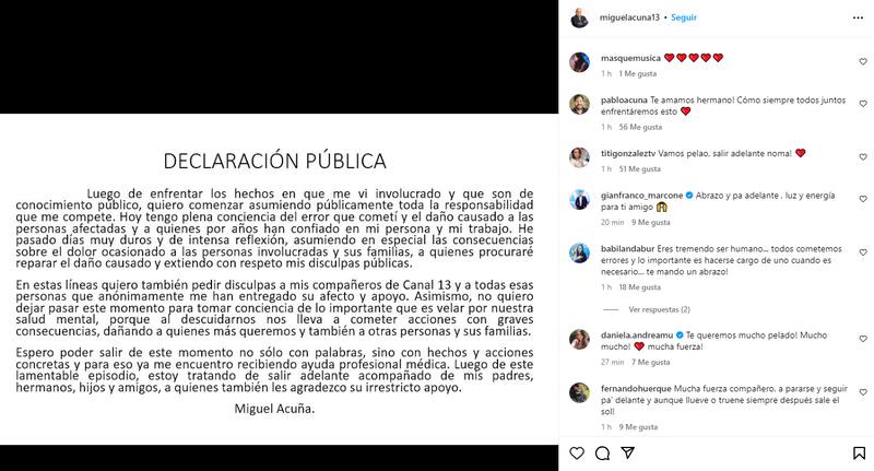 Miguel Acuña en Instagram.