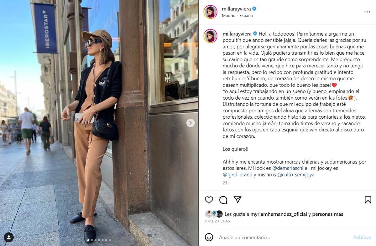 Millaray Viera comparte emotivo mensaje a sus seguidores