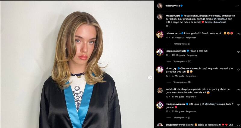 Millaray Viera compartió el cambio de look de su hija Julieta a través de su Instagram.