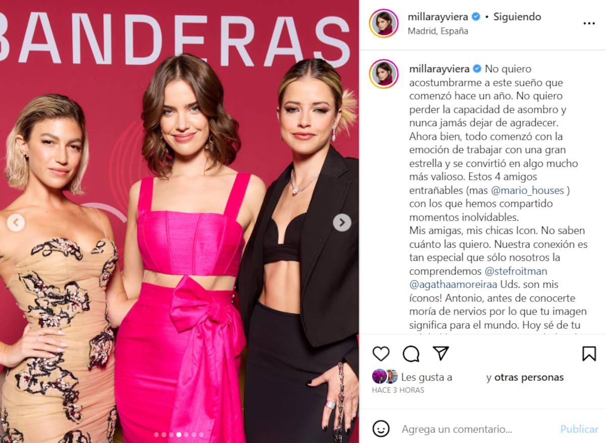 Las sentidas palabras de Millaray Viera. Créditos: Instagram
