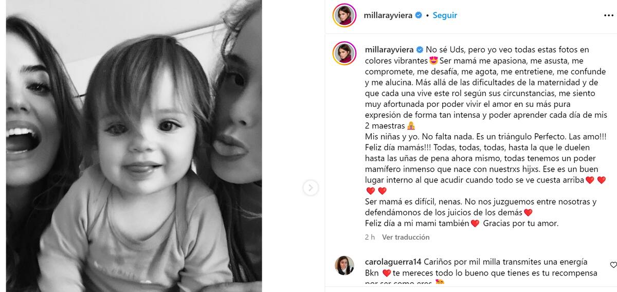 El mensaje de Millaray Viera en sus redes sociales / Créditos: Instagram