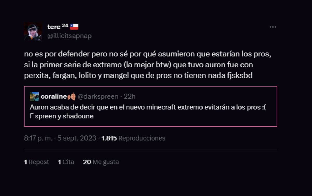 Otras personas explican que la primera versión de Minecraft Extremo era totalmente distinta y no tenía pros.