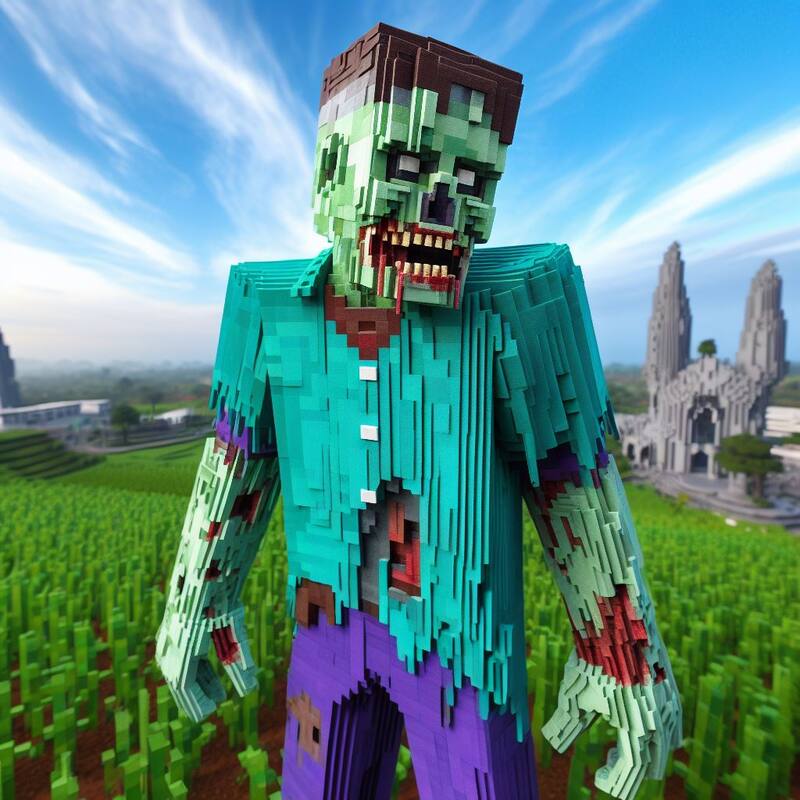 Así se vería un zombie de Minecraft según la Inteligencia Artificial.