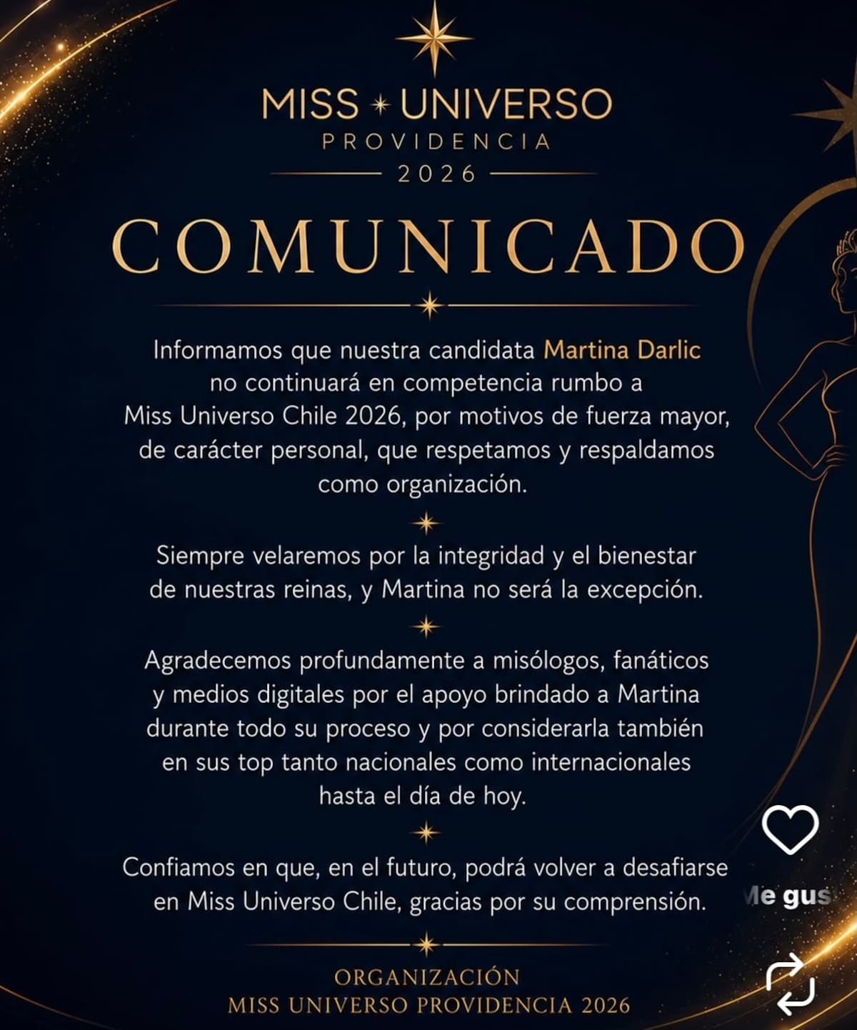 Martina Darlic decidió abandonar el concurso.