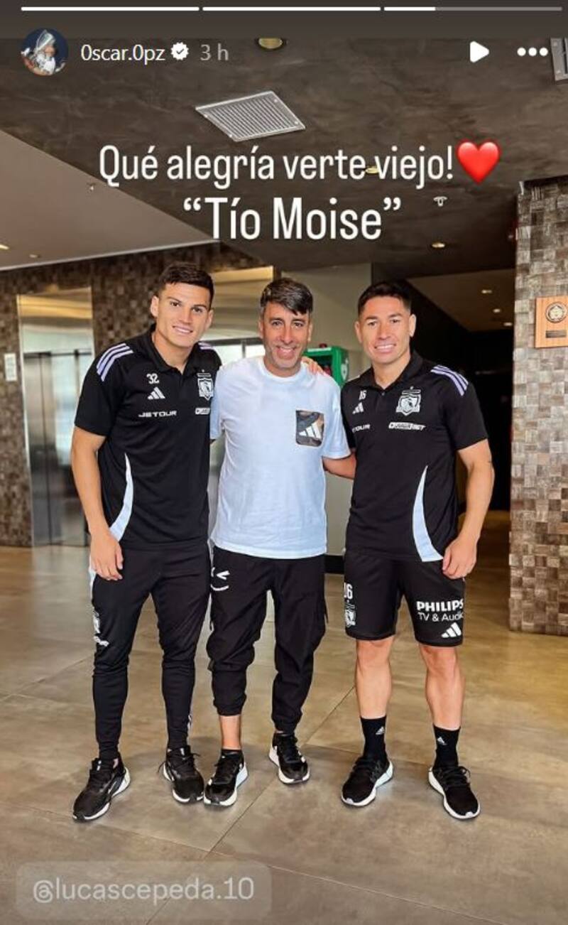 El ídolo de Wanderers visitó a Lucas Cepeda y Óscar Opazo antes del partido por Copa Chile.