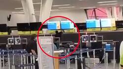 VIDEO | Pasajero haitiano fue detenido en Aeropuerto de Santiago: Rompió pantallas y computadores con un martillo