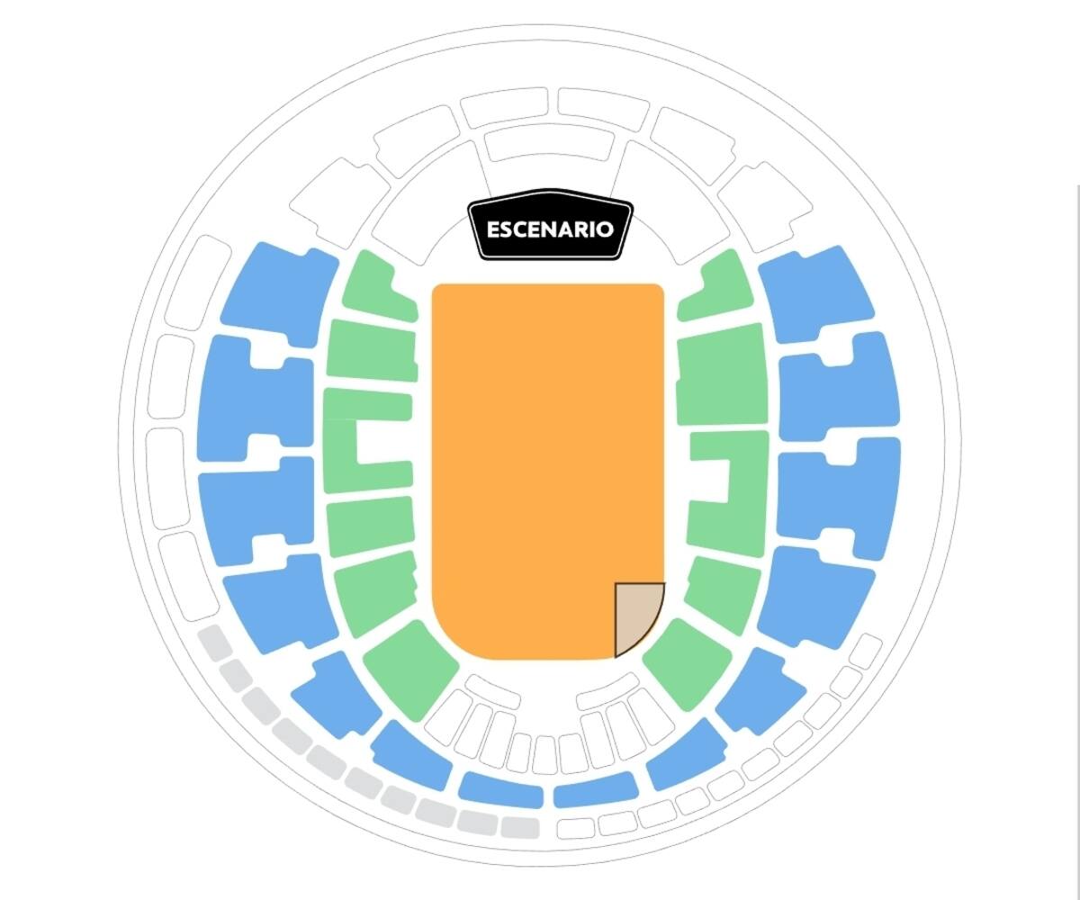 Mapa genérico de un concierto en el recinto del Parque O'Higgins.