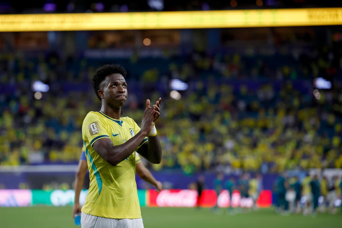 Vinicius Jr., goleador de Brasil. Foto: EFE.