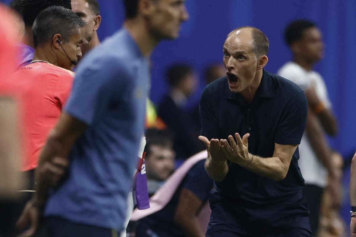 Thomas Tuchel, en la derrota ante Argentina. Foto: EFE.