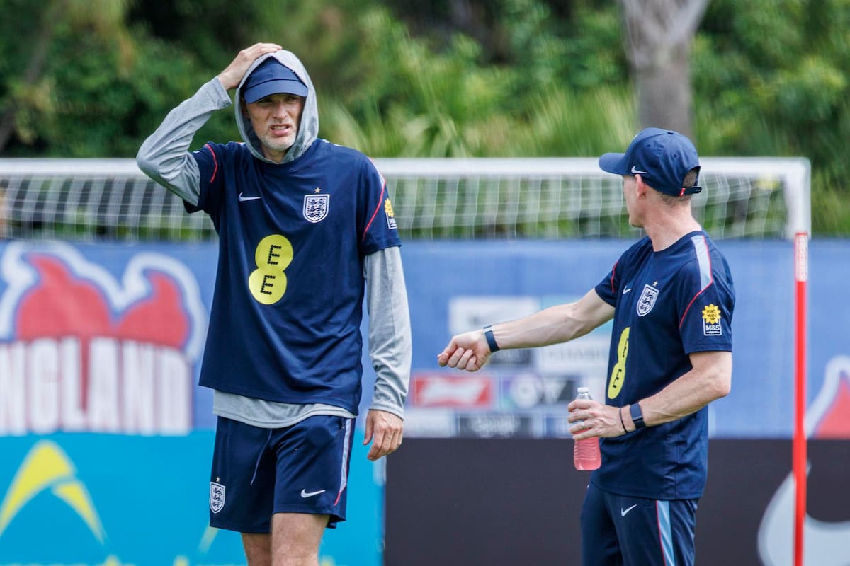 Thomas Tuchel, en las prácticas de cara a la cita planetaria. Foto: EFE.