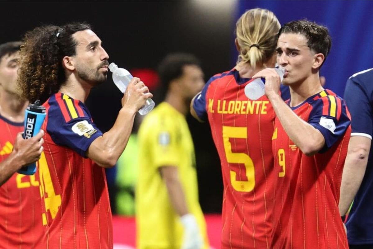 La pausa de hidratación. Foto: EFE.