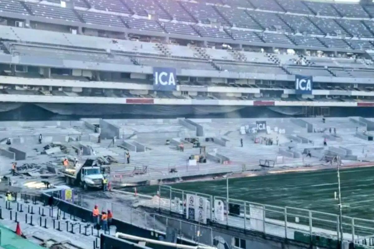 Así luce hoy el Estadio Azteca, a 145 días de que arranque la Copa.