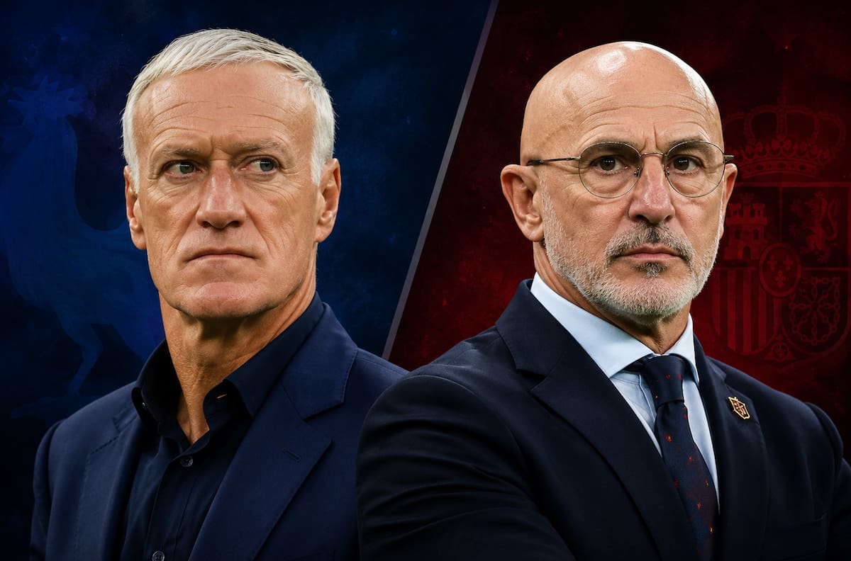 El inesperado cruce entre Deschamps y De la Fuente antes de la semifinal entre Francia y España
