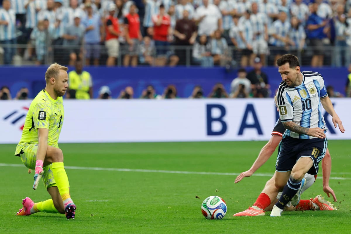 Argentina derrotó a Austria en Texas y Messi se transformó en el máximo anotador en la historia de las copas del mundo. Foto: EFE.