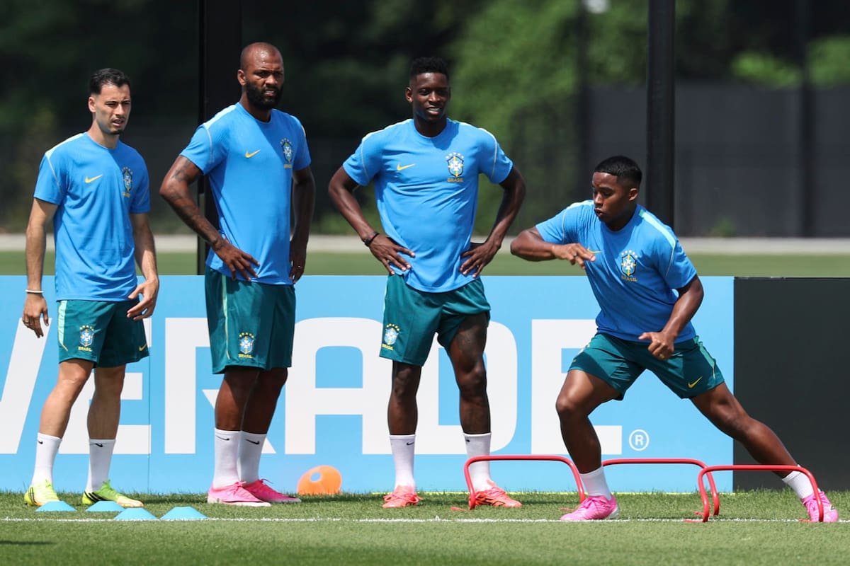 Último entrenamiento de Brasil en Morristown, New Jersey, antes del debut ante Marruecos. Foto: EFE.