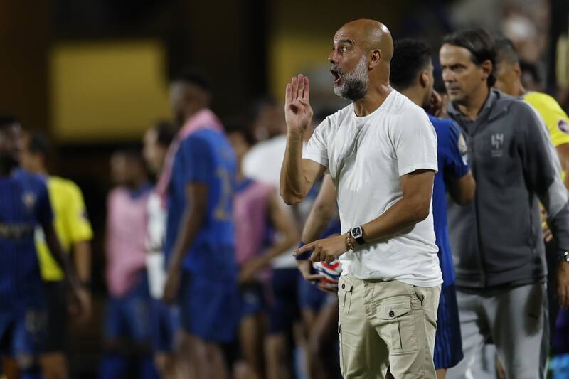 Pep Guardiola no puede creer la eliminación del City. EFE