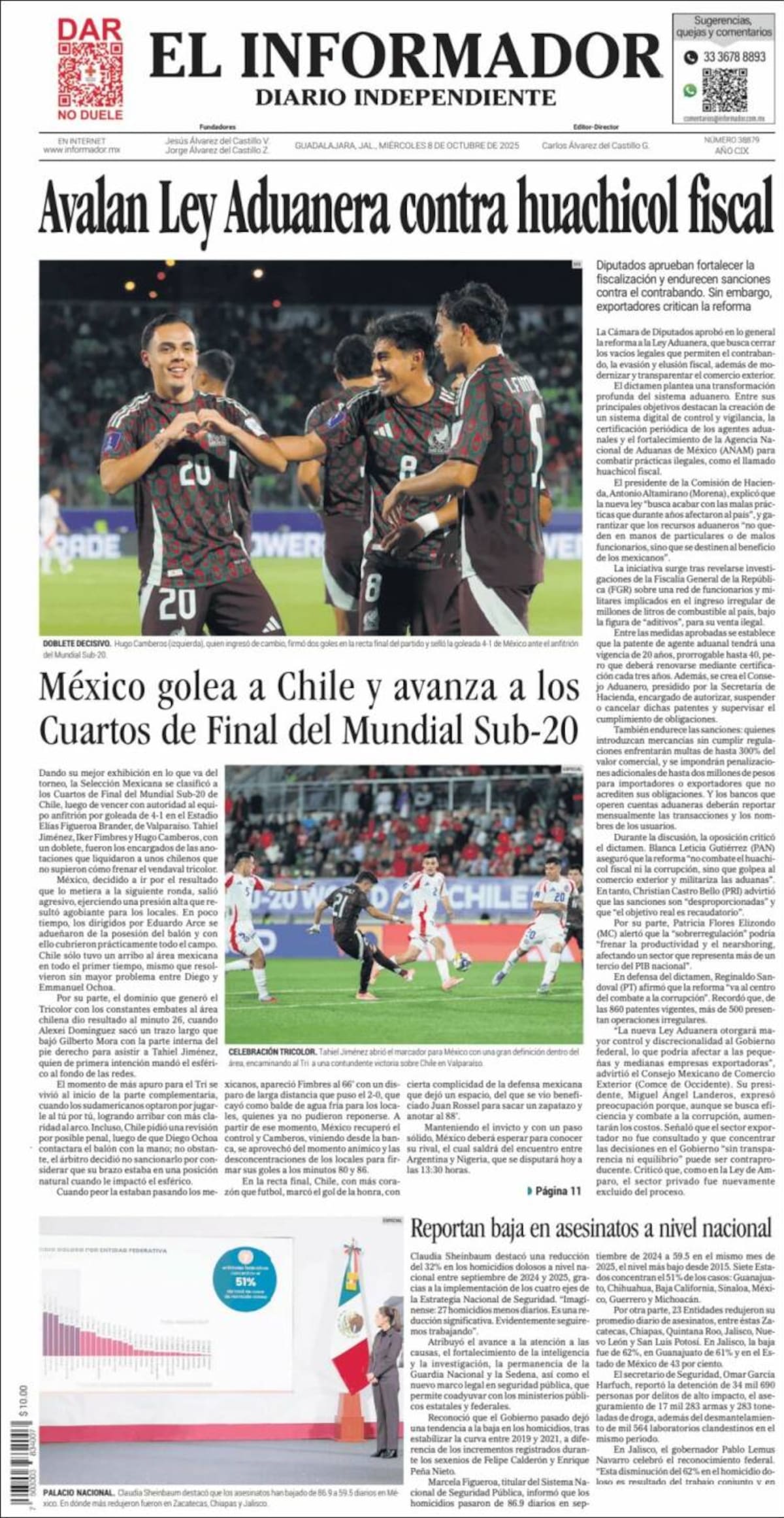 La prensa mexicana festejó el triunfo del cuadro azteca.