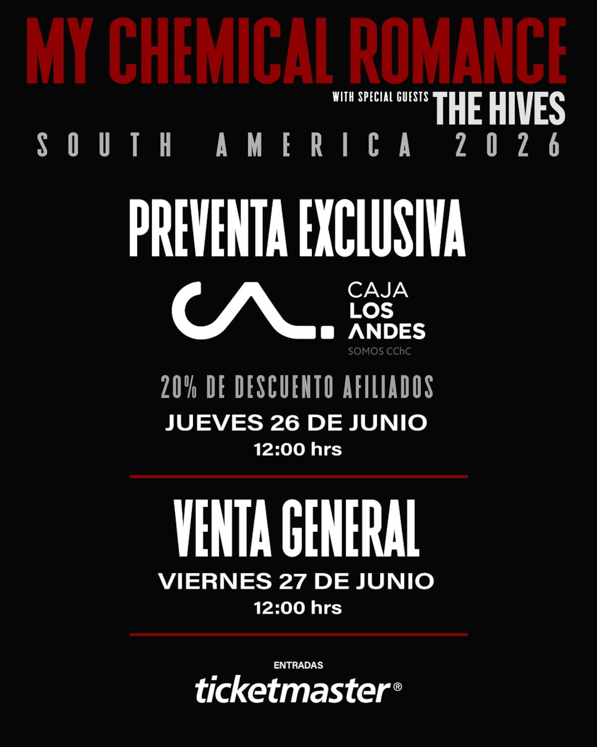 La banda ofrece un 20% de descuento en las entradas.