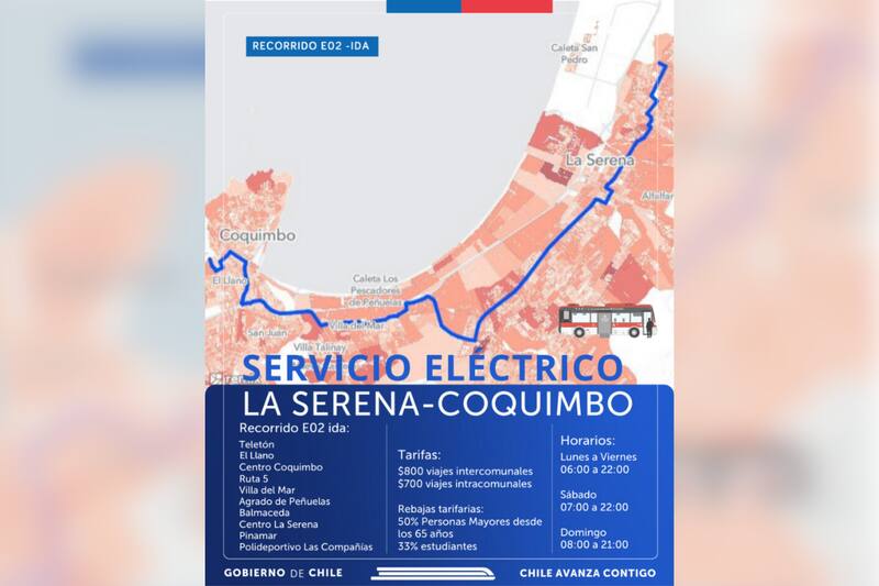Trayecto de ida del nuevo recorrido E02.
