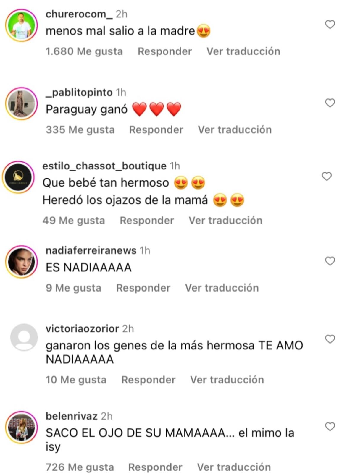 Los seguidores de la pareja destacaron el gran parecido del bebé con Nadia Ferreira.