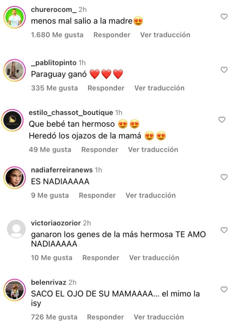 Los seguidores de la pareja destacaron el gran parecido del bebé con Nadia Ferreira.